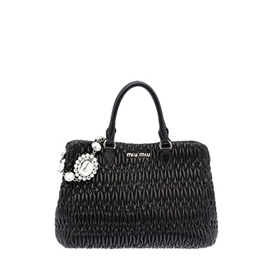 Miu Crystal Leather Bag Miumiu Miu Crystal Leather Bag Miumiu Black