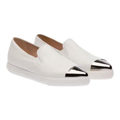 Miu Miu Slip-on Sneakers In White 