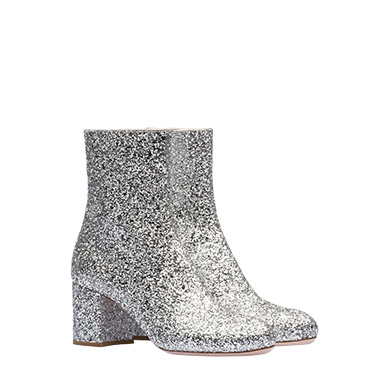 silver glitter booties