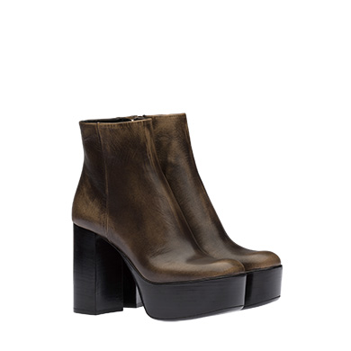 leather platform booties