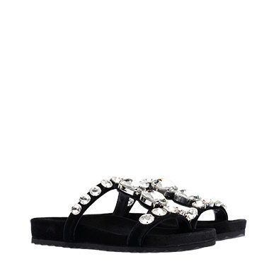 black velvet flip flops