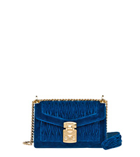 Bags Miumiu Miu Confidential Matelassé Velvet Bag Cobalt Blue Miumiu